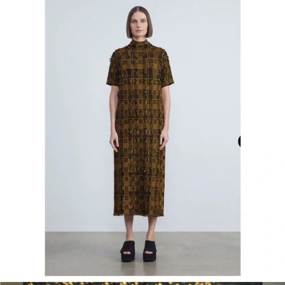 white christmas dresses Lafayette 148 New York Wool & Silk Crepe Fit & Flare Dress in Black main image 0